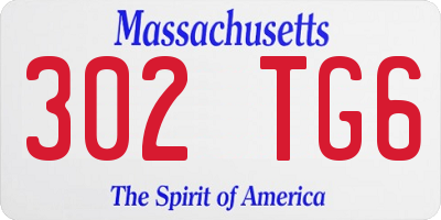 MA license plate 302TG6