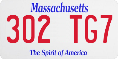MA license plate 302TG7