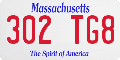 MA license plate 302TG8