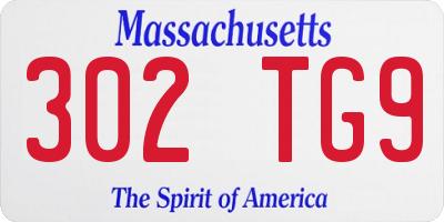 MA license plate 302TG9