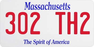 MA license plate 302TH2