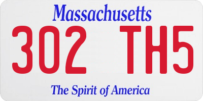 MA license plate 302TH5
