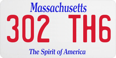 MA license plate 302TH6