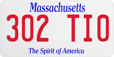 MA license plate 302TI0