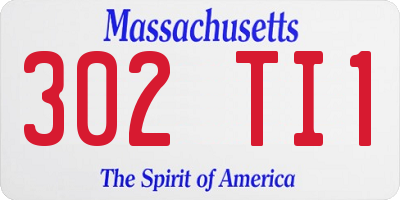 MA license plate 302TI1