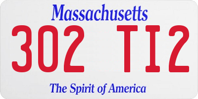 MA license plate 302TI2