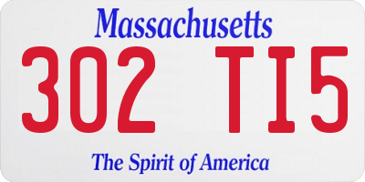 MA license plate 302TI5