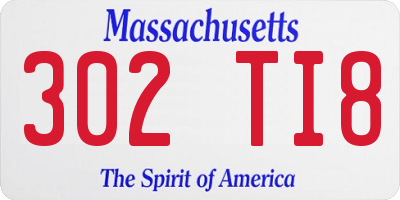 MA license plate 302TI8