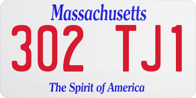 MA license plate 302TJ1