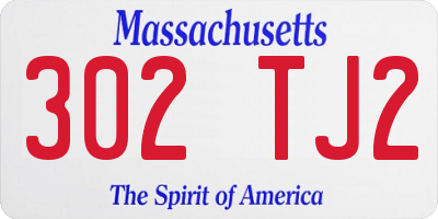 MA license plate 302TJ2