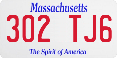 MA license plate 302TJ6