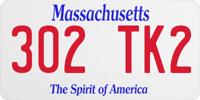 MA license plate 302TK2