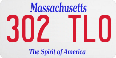 MA license plate 302TL0