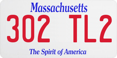 MA license plate 302TL2