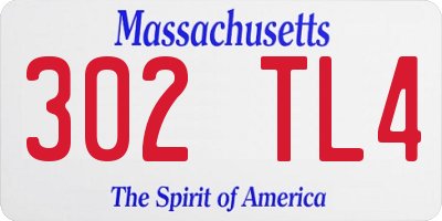 MA license plate 302TL4