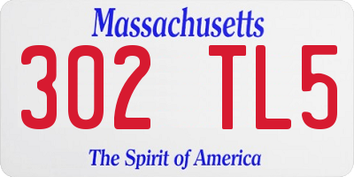 MA license plate 302TL5