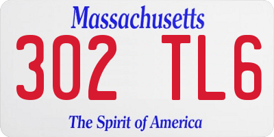 MA license plate 302TL6