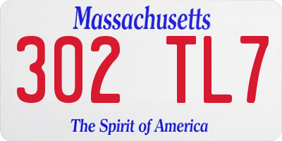 MA license plate 302TL7