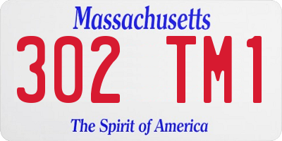 MA license plate 302TM1