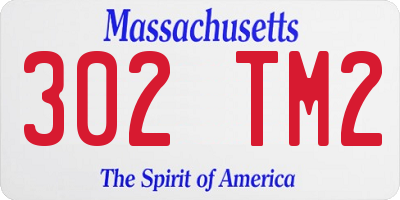 MA license plate 302TM2