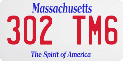 MA license plate 302TM6