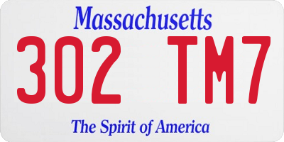MA license plate 302TM7