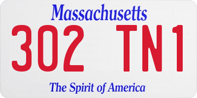 MA license plate 302TN1