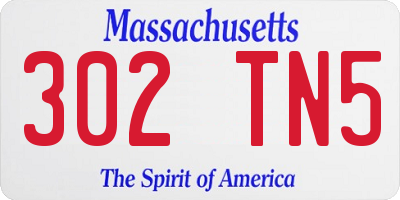 MA license plate 302TN5