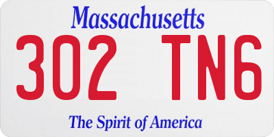 MA license plate 302TN6