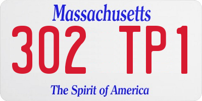 MA license plate 302TP1