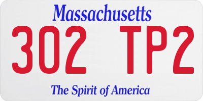 MA license plate 302TP2
