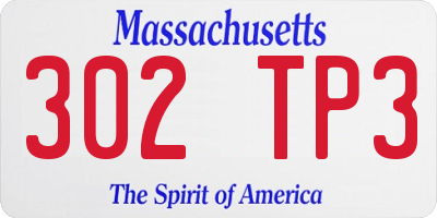 MA license plate 302TP3