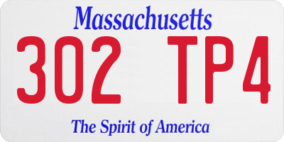 MA license plate 302TP4