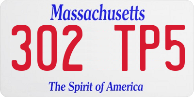 MA license plate 302TP5