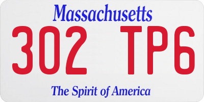 MA license plate 302TP6