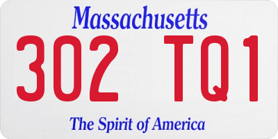 MA license plate 302TQ1