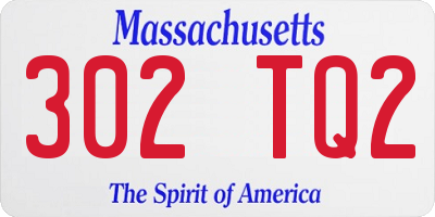 MA license plate 302TQ2