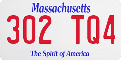 MA license plate 302TQ4