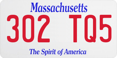 MA license plate 302TQ5