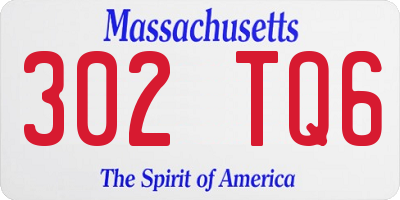 MA license plate 302TQ6