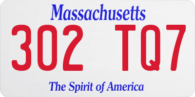 MA license plate 302TQ7