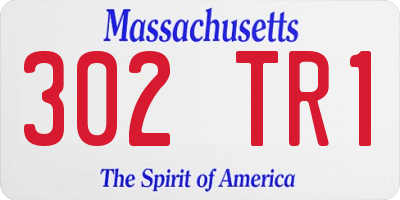 MA license plate 302TR1