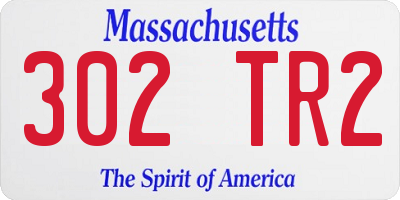 MA license plate 302TR2