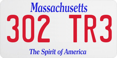 MA license plate 302TR3