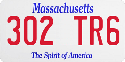 MA license plate 302TR6
