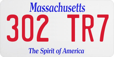 MA license plate 302TR7