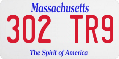 MA license plate 302TR9