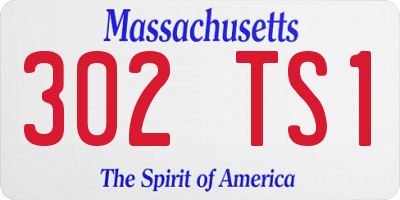 MA license plate 302TS1