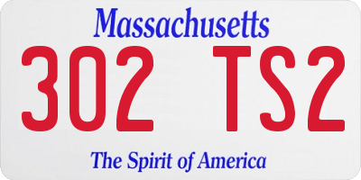 MA license plate 302TS2