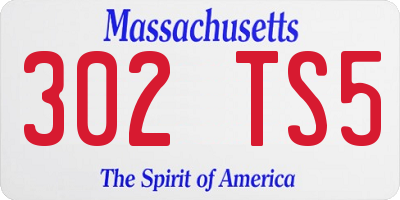 MA license plate 302TS5